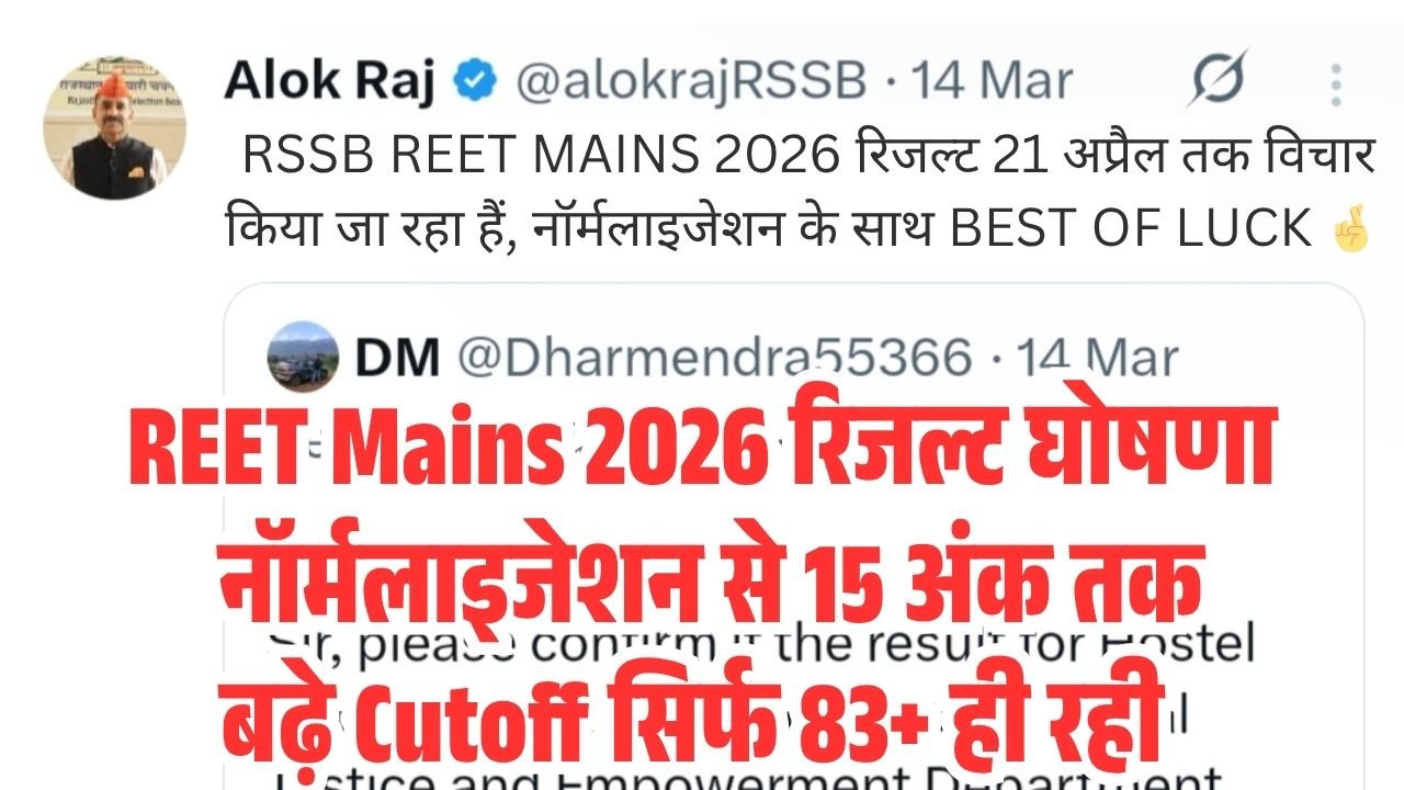 REET Mains 3rd Grade Result 2026